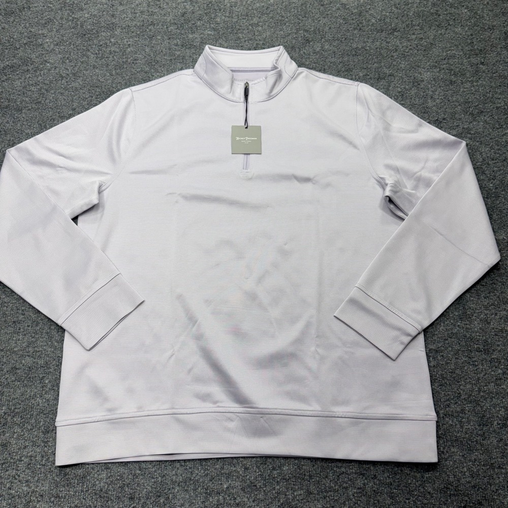 Hickey Freeman Mens Orchid Micro Stripe 1/4 Zip Pullover Sweater Large G42G9CWK